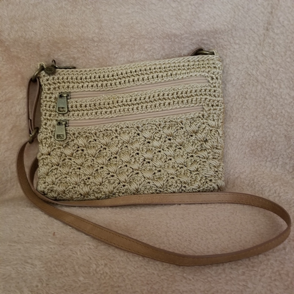 The Sak Reseda Mini Crochet Crossbody Bag | Bamboo Sparkle Malia Weave - Picture 4 of 12